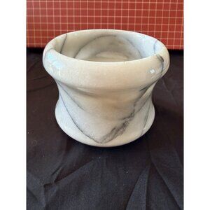 Marble Candlestick Holder. Gray and White veined. Made in Taiwan